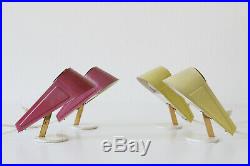 Rare SET of FOUR Mid Century Modern BRASS'Sparrow' SIDE TABLE LAMPS, 1950s