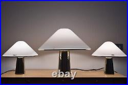 Rare Set of 2 iGUZZINI 70s Acrylic Mushroom Table Lamps ELPIS 3512 by STUDIO 6G