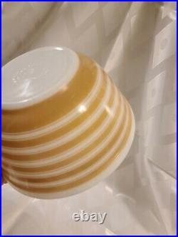 Rare Set of Vintage Pyrex Rainbow Stripes Bowls 403,402,401 Blue, Tan and Pink