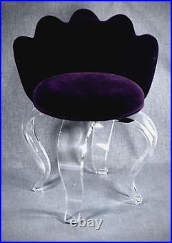 Rare Shlomi Haziza Hstudio Acrylic Mid Century Modern Vanity Stool Chair Swivels Rare Shlomi Haziza Hstudio Acrylic Mid Century Modern Vanity Stool Chair Swivels