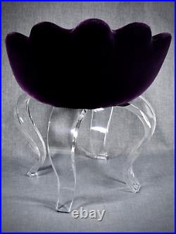 Rare Shlomi Haziza Hstudio Acrylic Mid Century Modern Vanity Stool Chair Swivels Rare Shlomi Haziza Hstudio Acrylic Mid Century Modern Vanity Stool Chair Swivels