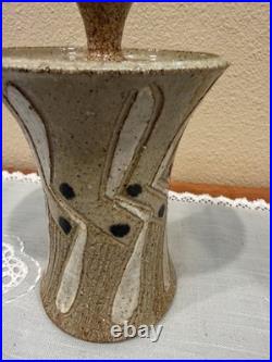 Rare Signed Mark Fleming Mid Century Modern Stoneware Canister Ca. Pond Art