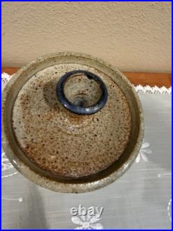 Rare Signed Mark Fleming Mid Century Modern Stoneware Canister Ca. Pond Art