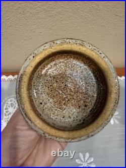 Rare Signed Mark Fleming Mid Century Modern Stoneware Canister Ca. Pond Art