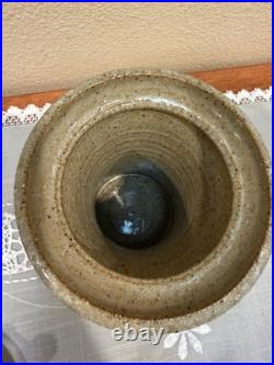 Rare Signed Mark Fleming Mid Century Modern Stoneware Canister Ca. Pond Art
