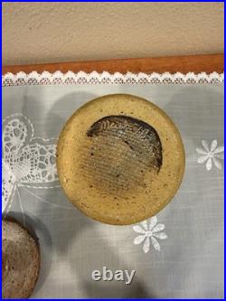 Rare Signed Mark Fleming Mid Century Modern Stoneware Canister Ca. Pond Art