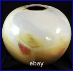 Rare Signed Michael Guzzardo Studio Art Glass Agate Swirl Vase