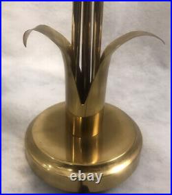 Rare Solid Brass Lily Lamp Tower Brass Mid Century Modern Sputnik Ystad Style