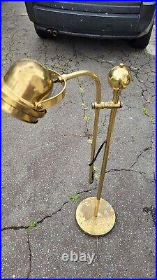 Rare Spotlight Mid Century Modern Industrial Brass Floor Lamp