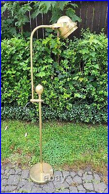 Rare Spotlight Mid Century Modern Industrial Brass Floor Lamp