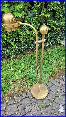 Rare Spotlight Mid Century Modern Industrial Brass Floor Lamp