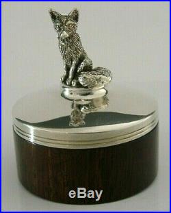 Rare Sterling Silver Fox Animal Wooden Box 1985 Brian Leslie Fuller Designer