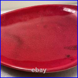 Rare Stonelain Pottery mid century modern ceramics Blood Red 14