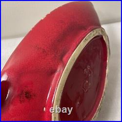 Rare Stonelain Pottery mid century modern ceramics Blood Red 14