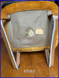 Rare Suede Percival Lafer Leather Earth Lounge Chair and Ottoman