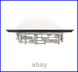 Rare Syroco Brutalist Mid Century MCM Plastic Base And Wood Wall Shelf