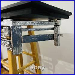 Rare Syroco Brutalist Mid Century MCM Plastic Base And Wood Wall Shelf