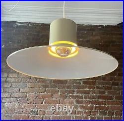 Rare Taupe Color LIGHTOLIER Pendant Lamp Mid Century Modern up to 150W Exc. Cond