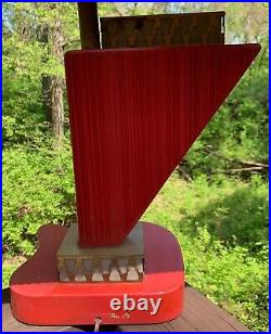 Rare Unusual Vintage 50s Red Lynard California Lamp Mid Century Modern Lighting