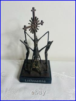 Rare VTG Bronze Gothic Church Lithuania Sculpture Brutalist Mid-Century Modern