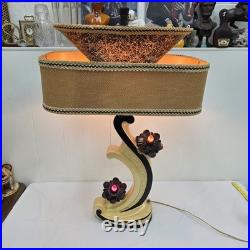 Rare Vintage 1950s Continental Art Lamp Mid Century Modern Fiberglass Shade