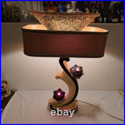 Rare Vintage 1950s Continental Art Lamp Mid Century Modern Fiberglass Shade