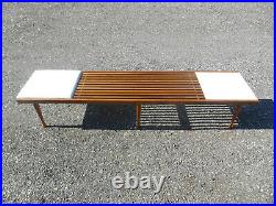 Rare Vintage 1960's Mid-Century Modern 72 Slat Bench / Coffee Table