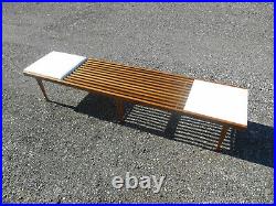 Rare Vintage 1960's Mid-Century Modern 72 Slat Bench / Coffee Table