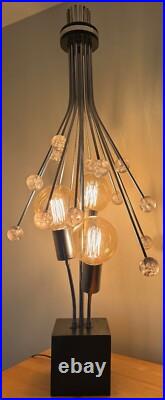 Rare Vintage 1960s Chrome Acrylic Space Age Lamp Mid Century Modern MCM Lighting