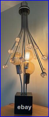 Rare Vintage 1960s Chrome Acrylic Space Age Lamp Mid Century Modern MCM Lighting