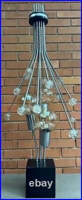 Rare Vintage 1960s Chrome Acrylic Space Age Lamp Mid Century Modern MCM Lighting