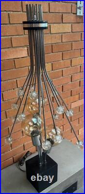 Rare Vintage 1960s Chrome Acrylic Space Age Lamp Mid Century Modern MCM Lighting