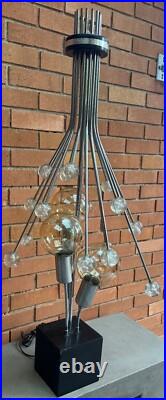 Rare Vintage 1960s Chrome Acrylic Space Age Lamp Mid Century Modern MCM Lighting