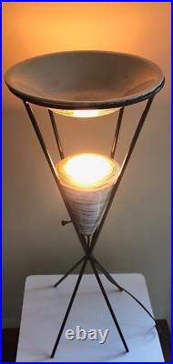 Rare Vintage 50s Atomic Iron Ceramic Pottery Lamp Mid Century Modern Lighting
