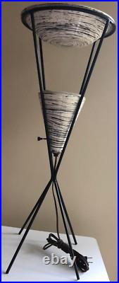 Rare Vintage 50s Atomic Iron Ceramic Pottery Lamp Mid Century Modern Lighting