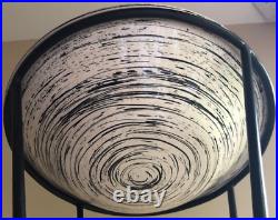 Rare Vintage 50s Atomic Iron Ceramic Pottery Lamp Mid Century Modern Lighting