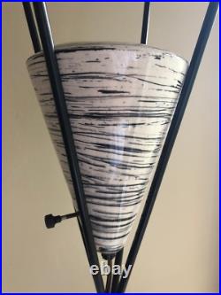 Rare Vintage 50s Atomic Iron Ceramic Pottery Lamp Mid Century Modern Lighting