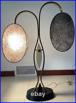 Rare Vintage 50s Majestic Lamp Fiberglass Shades Mid Century Modern Atomic Era