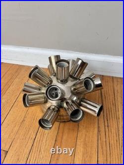 Rare Vintage 60's Sputnik Flush Mount Light Fixture 16 Socket