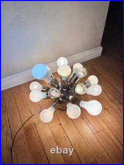 Rare Vintage 60's Sputnik Flush Mount Light Fixture 16 Socket