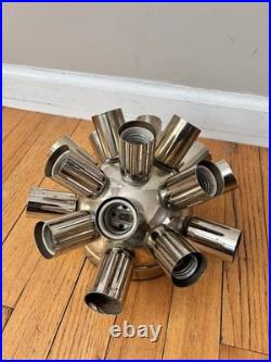 Rare Vintage 60's Sputnik Flush Mount Light Fixture 16 Socket