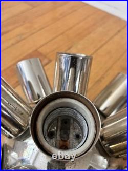 Rare Vintage 60's Sputnik Flush Mount Light Fixture 16 Socket