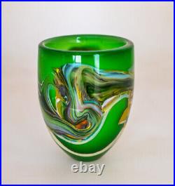 Rare Vintage Andrew Magdanz Art Glass Vase 1970s Handblown