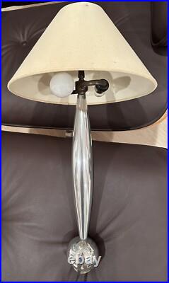 Rare Vintage Atomic Aluminum Sphere/Rocket Mid Century Modern Table Lamp 22