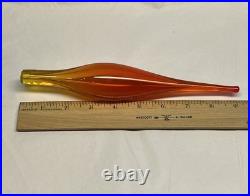 Rare Vintage Blenko Mid Century Modern Amberina Decanter Red Tangerine 18 Inch