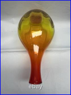 Rare Vintage Blenko Mid Century Modern Amberina Decanter Red Tangerine 18 Inch