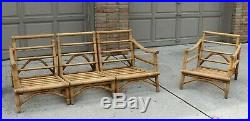 Rare Vintage Calif Asia MCM MID Century Modern Bamboo Rattan Lounge Sofa Chair
