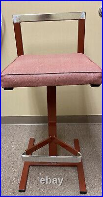 Rare Vintage ChroModern Chair Co. Los Angeles Bar Stool Mid Century Modern Red Rare Vintage ChroModern Chair Co. Los Angeles Bar Stool Mid Century Modern Red