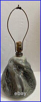 Rare Vintage Faux Molten Rock Lamp Mid Century Modern Organic Glazed No Finial