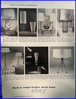 Rare Vintage Ferris Shacknove Iron Metal Tripod Lamp Mid Century Modern Atomic